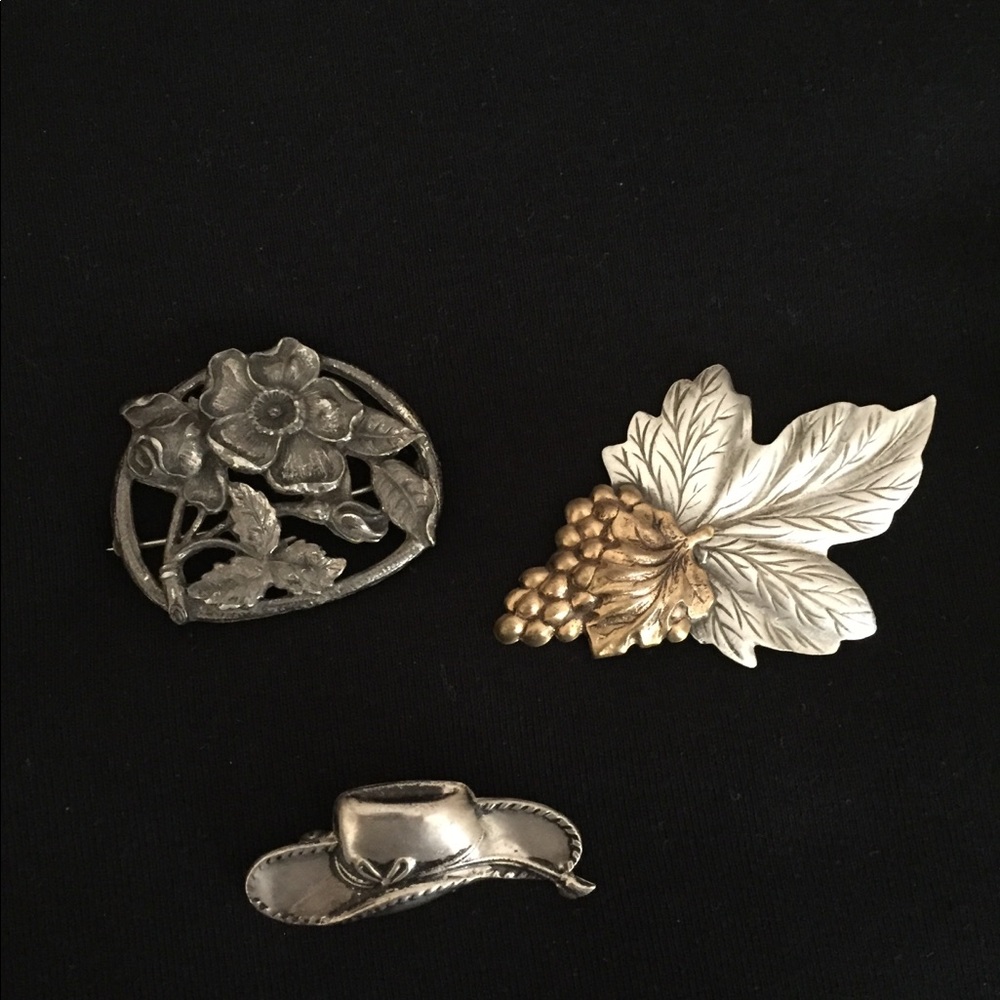 Vintage Pins Brooches (Lot of 3) Unique & Fun!